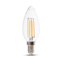Bombilla led E14 4W 100LM/W Vela Filamento 3000K - V-tac