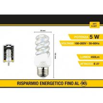 Trade Shop - Bombilla Led Espiral E27 5 W Luz Blanca Cálida Natural 28d S-02t -