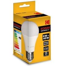 Bombilla Kodak led globo A60 - E27 - 480LM - calido 3000K - 6W=40W - no regulable