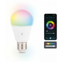 Ksix - Bombilla inteligente SmartLED E27 , 9W equivalente 60W, 806 lm, App + Compatible Alexa, Google Home y Siri, rgb + cct