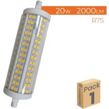 Bombilla led R7S 20W 118mm 2000LM 360o Regulable Blanco Neutro 4500K - Pack 1 Ud.
