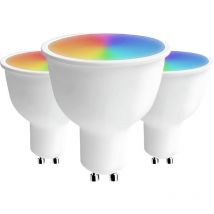 7hsevenon - Pack 3 Bombillas led Spotlight Smart WiFi GU10 5W Equi.25W 380lm rgbww Regulable vía Smartphone/APP 25000H Premium