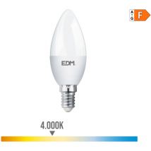 EDM - Bombilla Vela Led E14 7W 600LM 4000K Luz Día Ø3.5X10.7CM