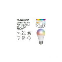 Bombilla wifi A60 8W 806LM rgb+cct Energeeks EG-BWA608W001