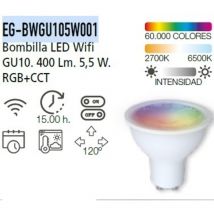 Energeeks - bombilla wifi cct (2700K - 6500K) & rgb GU10 5W 400LM bl ene