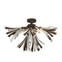 Searchlight Shake 3 Light Flush Black Borstad guld, E14