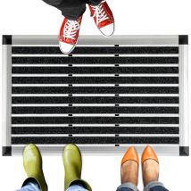 Alu Fußmatte AluGant Silber Haustür Fußabtreter mit Gummi 1.5cm, 50cm, 80cm - Bomoe