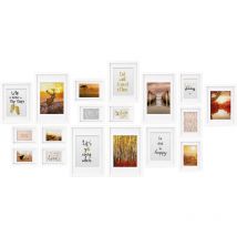 Bomoe - Juego de Marcos de Fotos múltiples para la Pared Passion - 18 Piezas Blanco
