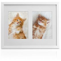 Multi Cadre Photo pêle-mêle Mural - pour 4 Photos (1x 15x21cm) et (3X 10x15cm) Blanc - Bomoe