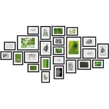 Bomoe - Juego de Marcos de Fotos múltiples para la Pared Nature Collage - 24 Piezas - con paspartú - 10x 10,5x15cm / 8X 13x18cm / 4X 15x20cm / 2X