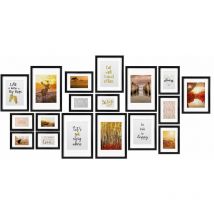 Passion Set de 18 Cadres Photos Passion lot pour décoration Murale pour Chambre Salon Bureau Maison Noir - Bomoe