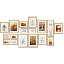 Passion Set de 18 Cadres Photos Passion lot pour décoration Murale pour Chambre Salon Bureau Maison chêne - Bomoe