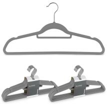 Bomoe - set de 20 perchas ropa Ivar - perchas recubiertas de terciopelo antideslizante - perchas pantalones - giratorio 360°, barra estable para