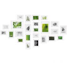 Set de 24 Cadres Photos Nature lot pour décoration Murale pour Chambre Salon Bureau Maison Blanc - Bomoe