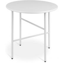 Tavolino rotondo in metallo ø 44 cm Bianco - Bomoe