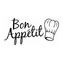 Bon Appetit Autocollant Vinyle Stickers Muraux pour Cuisine Salle à Dner Maison Art Décoration