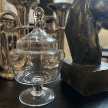 Bonbonnière sur pied verre Loft 17x28cm