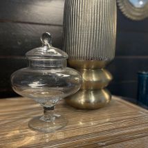 Bonbonnière sur pied verre Loft 20x25cm