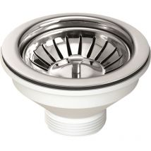 Bonde Ø114 mm en finition brillante pour éviers de cuisine l.b. Plast DS550 Chromé