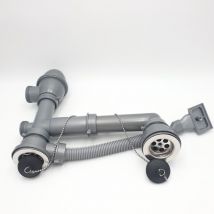 Franke - Kit Complet Siphon + Bonde + Bouchons Chaînette pour Évier Inox 2 Cuves Manuelles D70 - 112.0331.376