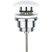 Bonde de Lavabo avec Bouchon de Vidange Pop-up pour Lavabo Blanc en Céramique et Cuivre