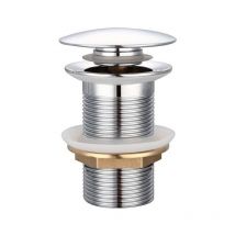 Bonde de Lavabo g 1¼ Sans Trop-Plein Bonde de Vidange Universelle Bonde Automatique Pour Lavabo Cuivre Chromé Pour lavabo sans trop-plein,