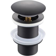 Bonde de Lavabo Pop Up Noir Universelle, Bonde de Vidange Sans Trop Plein, Bonde Universelle sans Trop-Plein pour Lavabo et Évier