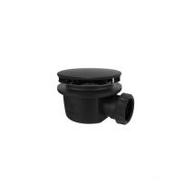 Bonde de douche 90 mm, extra plate Minime, capot abs noir 116 mm