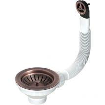 Bonde en cuivre Ø114 pour trou d'évier Ø90 avec trop-plein L.B. PLAST D670-70-COP Cuivre