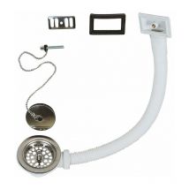 Bonde d'évier à bouchon-chainette avec trop plein Valentin diamètre 60 mm