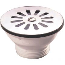 Bonde pvc évier grès/synthèse avec grille inox Ø84 - percage 60mm