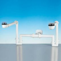 Lira Spa - Vidage peu encombrants pour éviers doubles lira A.3200 blanc