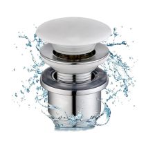 Bonde Lavabo Bonde Pop-up avec Trop-plein Équipé Panier-filtre Quick-clac Bonde de Vidage en Cuivre Chromé Vanne de Vidange