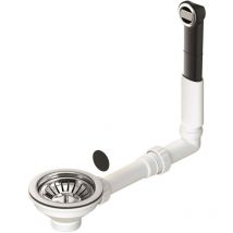 Bonde pour éviers de cuisine avec trop-plein rond l.b. Plast DS577-CL Chromé