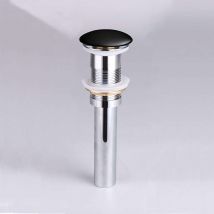 Piezzi - Desagüe lavabo + tapa cerámica redonda negro mate - baño