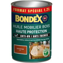 Bondex - Aceite Mobiliario de madera - Alta protección - Impermeable y nutritivo - Teck - 1,2 litros