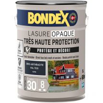 Bondex - Lasure opaca muy alta protección, protege y decora directamente todas las maderas, hecho perfecto sin rastros, 5 l, gris antracita ral 7016