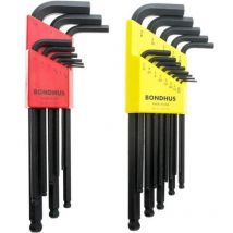 20199 - Chiave a l balldriver, confezione doppia, 10999 (1,5-10 mm) e 10937 (0,050-3/8) - Bondhus
