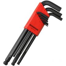 Set mit 9 Winkelschlüsseln Kugelspitze in metrisch 1,5-10mm Bondhus 10999