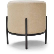Bonn linen - Kleiner runder Hocker aus Stoff