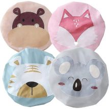 Fei Yu - Bonnet de douche de dessin animé mignon bonnet de douche réutilisable imperméable Peva bonnet de douche pour femmes et enfants 4 pièces