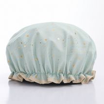 Bonnet de douche double couche élastique imperméable pour femme, bonnet de bain pour douche, spa, salon (vert)