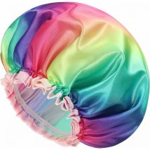 Csparkv - bonnet de douche pour femme, bonnet de bain doublé, imperméable surdimensionné lavable réutilisable