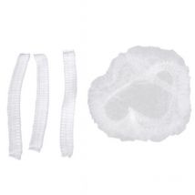 Bonnets de bain pour femmes 200 pièces jetables bonnets de douche transparents bonnets de bain élastiques pour salon de spa (blanc)