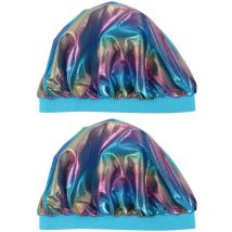 Bonnets de sommeil 2 pièces élastiques larges bonnets pour enfants chapeaux de couchage bonnets de sommeil élastiques durables bonnets de bain pour