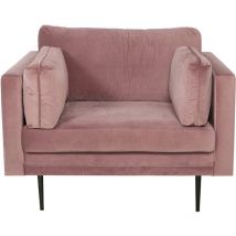 Boom II Fauteuil en velours, rose vintage.