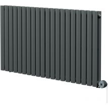 Boone Radiators - Boone Anthracite 600mm x 1200mm Horizontal Digital Thermostatic Electric Double Panel Radiator