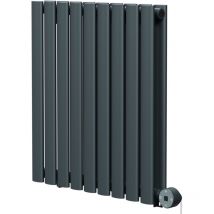 Boone Radiators - Boone Anthracite 600mm x 540mm Horizontal Digital Thermostatic Electric Double Panel Radiator