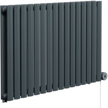 Boone Radiators - Boone Anthracite 600mm x 960mm Horizontal Digital Thermostatic Electric Double Panel Radiator