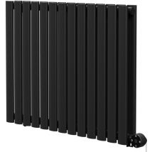 Boone Radiators - Boone Colore Matt Black 600mm x 780mm Horizontal Digital Thermostatic Electric Double Panel Radiator